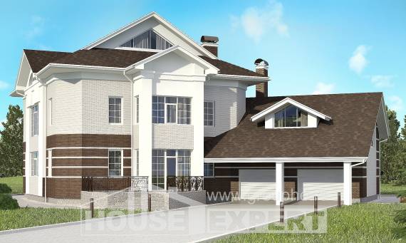 410-001-П Проект двухэтажного дома и гаражом, просторный домик из кирпича, House Expert