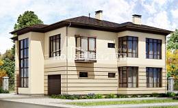 300-006-П Проект двухэтажного дома и гаражом, современный домик из кирпича, Астрахань