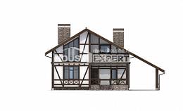 155-002-П Проект двухэтажного дома с мансардой, гараж, недорогой домик из керамзитобетонных блоков, Ахтубинск