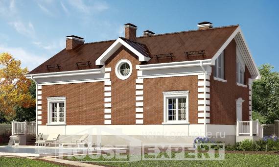 160-009-П Проект двухэтажного дома, доступный загородный дом из блока, Астрахань