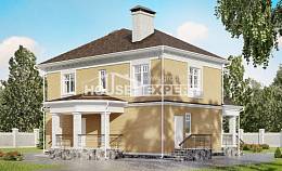 160-001-Л Проект двухэтажного дома, классический загородный дом из газобетона, Ахтубинск