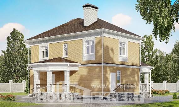 160-001-Л Проект двухэтажного дома, классический загородный дом из газобетона, Ахтубинск